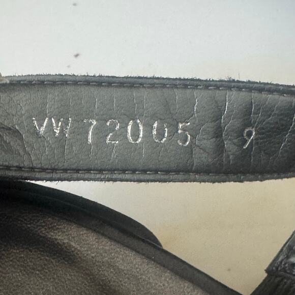 Stuart Weitzman Milanese Black Leather Strappy Block Heel Sandals Shoes Size 9 - Picture 8 of 8